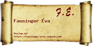 Fassinger Éva névjegykártya